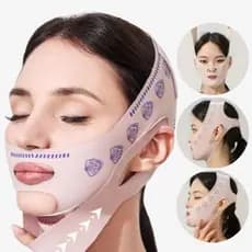 Máscara Reafirmante Para Modelagem Facial Com Bandagem-Dobra Nasolabial E Levantamento De Queixo Duplo Dia Noite