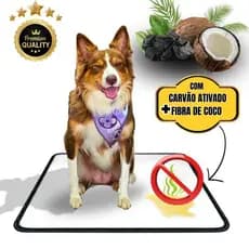 Tapete Pet Higiênico Lavável Até 90x Grande Econômico Com Carvão Ativado e Fibra de Coco Ante Odor