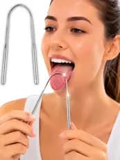 kit 1/10 Limpador De Língua Raspador De Língua Em Aço Inox  Higienizador Para Raspagem Lingual Higiene Saúde Bucal