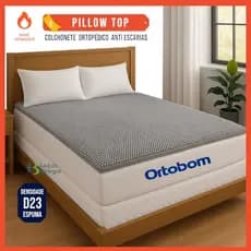 Pillow Top Massageador Colchonete Caixa De Ovo Casca Anti-escaras Casal 190x130x4cm  Ortobom D20