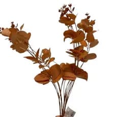 Buquê Plantas Flor de Eucalipto Artificial Laranja Outono 48Cm Para Decorações Arranjo