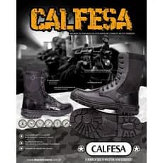 Coturno Militar Calfesa Preto Com Zíper + Palmilha Anatômica + Cadarço Elástico
