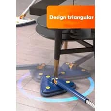Mop triangular com pano de microfibra, alta absorção, alcança cantos, limpa sem esforço, ideal para casa e apartamento