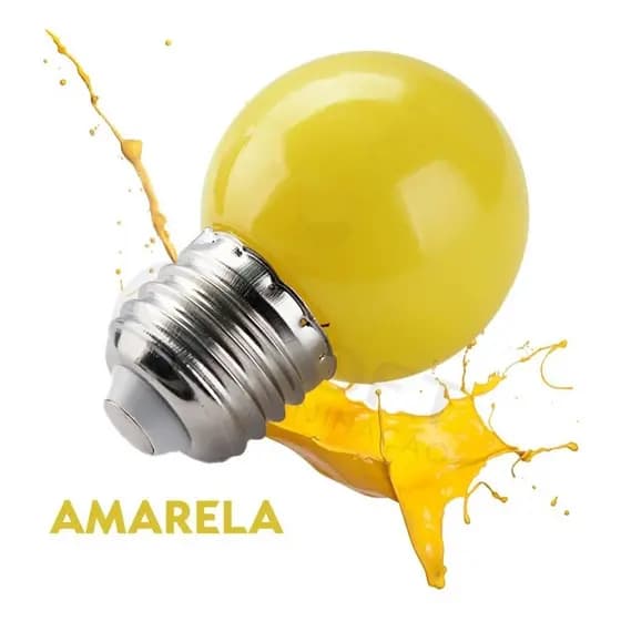 Kit 05 Lâmpada Bolinha Led Colorida 1,5w 127v E27 Amarela