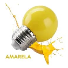 Kit 05 Lâmpada Bolinha Led Colorida 1,5w 127v E27 Amarela