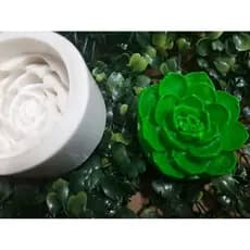 Molde de silicone para sabonete, velas artesanal - SUCULENTA COM BASE P