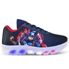 Tênis Infantil De LED Masculino Meninos Capitão America Barato Macio Confortável Envio Imediato