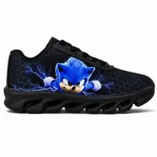 Sonic Tênis Infantil Preto Esportivo Leve Confortável Menino