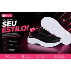 Tênis Feminino Esportivo Confort Antiderrapante Acolchoado Macio