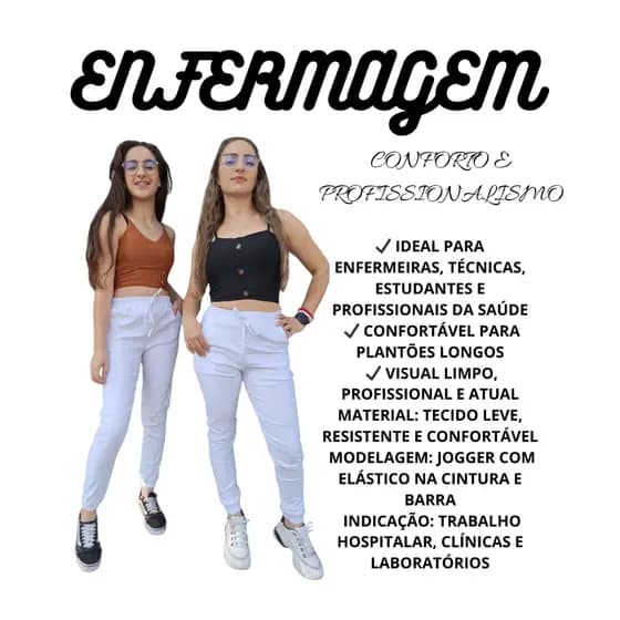 PROMOÇÃO CALÇA FEMININO  JOGGER ENFERMAGEM TECIDO BENGALINE COM ELASTANO P/M/G/GG