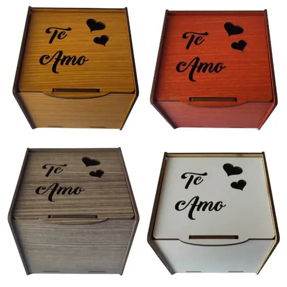 Kit 4 Caixa Porta Caneca Mdf Cantinho Café Chá Super Linda Variado