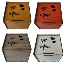 Kit 4 Caixa Porta Caneca Mdf Cantinho Café Chá Super Linda Variado