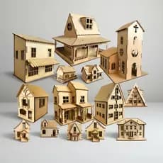 Casinha Mdf Kit 14 Unidade Super Lindas Decoração Artesanato Mdf Crua