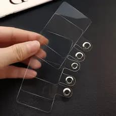 Kit Com 10 20 30 40 50 Unidades Universal Clip Transparente PET Para Celular Suporte Pulseira Corda