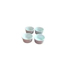 Ramekin Liso Porcelana Kit Com 4 Cor Branca