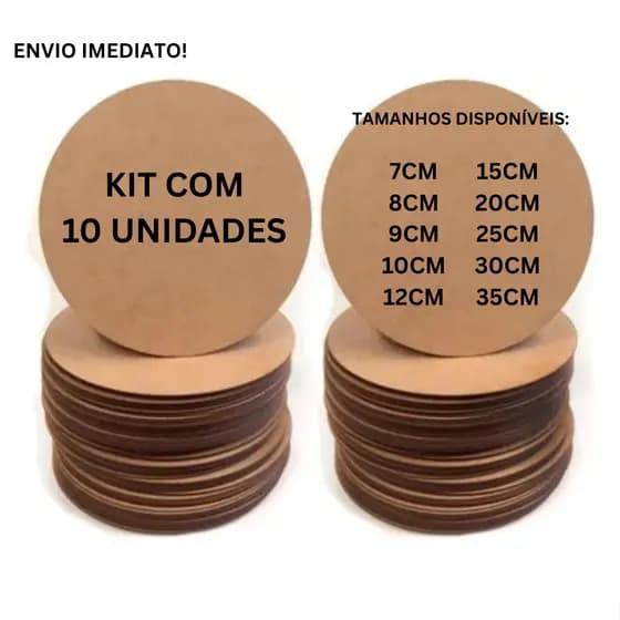 Kit 10 Sousplat 35cm Supla Soupla Suplat C.Board Mesa Posta Jogo Americano Artesanato Mdf cru Decorativo Vários Tamanhos