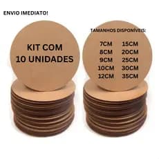 Kit 10 Sousplat 35cm Supla Soupla Suplat C.Board Mesa Posta Jogo Americano Artesanato Mdf cru Decorativo Vários Tamanhos