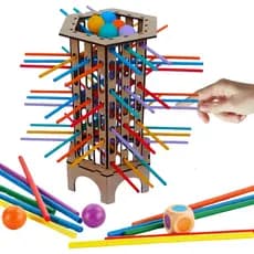 Puxa Vareta, Torre Colorida De Madeira-jogo Caiu Perdeu Colorido, Torre Divertida, Brinquedo Educativo, Montessori Artes