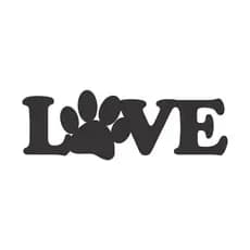 Quadro Decorativo Frase Love Pet MDF 3mm Preto Fosco