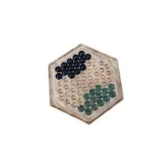 Jogo de Estratégia Abalone - Jogo de Tabuleiro Feito Artesanalmente em Madeira de Pinus Maciça