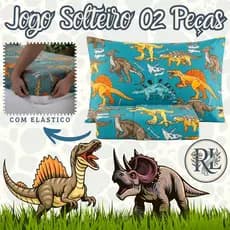 Jogo de Lençol Solteiro 02 Peças Estampas Infantis Florais Geométricas Virol Kids Menino Menina Criança Personagem Herói