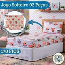 Jg Solteiro 2 Pçs Com Elástico Infantil Microfibra Estampada
