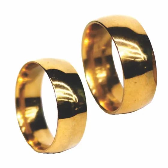 Par (02) de Alianças Banhado a Ouro 18k Não descasca e não enferruja - Envio Imediato