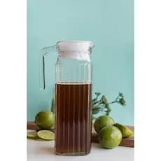 Jarra vidro frigo 1 litro transparente resistente design moderno cozinha