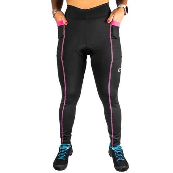 Calça Ciclismo Compressao Slim Fit Ciclista Feminina Rosa Pink Bike Mtb Acolchoada Cycler