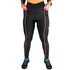 Calça Ciclismo Compressao Slim Fit Ciclista Feminina Rosa Pink Bike Mtb Acolchoada Cycler