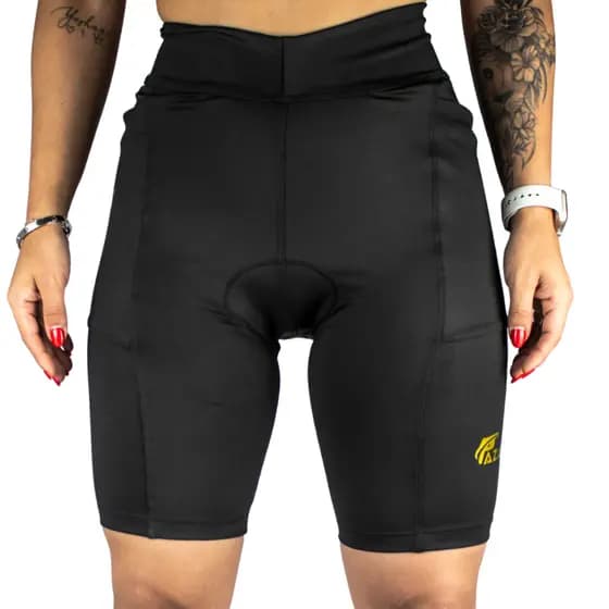 Bermuda Short Ciclismo Compressao Bike Mtb Feminino Forro Gel Alta Densidade Proteção UV