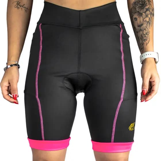 Bermuda Short Ciclismo Compressão Bike Mtb Feminino Rosa Forro Gel C/bolsos UV Promoção