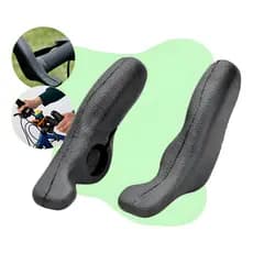 Bar End Chifre Emborrachado Ergonômico Anatômico Para Guidão De Bicicleta Bike Preto