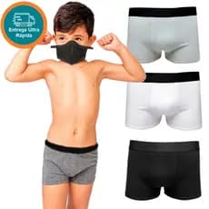 Cueca box Infantil Básica Lisa 100% algodão confortavel Mazakids Masculino Juvenil