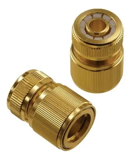 Engate Rapido De Aluminio Para Mangueira De Jardim 1/2 com banho de bronze de metal - Limitado
