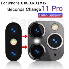 iPhone X Xs Xs Max XR Mudança para iPhone 11 Pro Max com lente de proteção de filme temperado