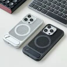 Luxo Capa De Resfriamento De Favo De Mel Magsafe Para Iphone 11 12 13 14 15 PRO MAX Capa De Telefone Com Suporte