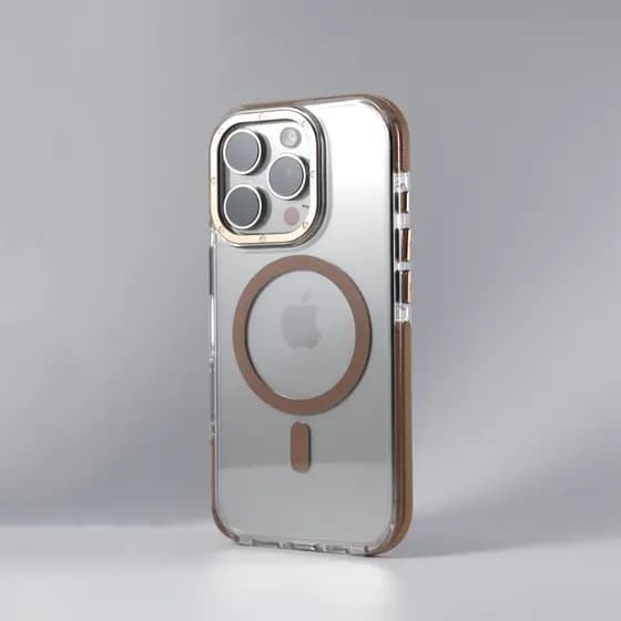 Capa rígida transparente Magsafe anti-amarelamento de cor de deserto de luxo HD para iPhone 16 15 14 13 12 Pro Max Plus