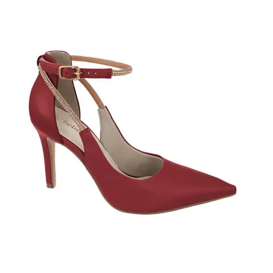 Sapato Feminino Scarpin Salto Alto Bico Fino Brilho Bebecê T9430279