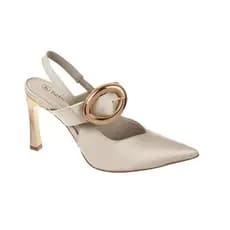 Scarpin Slingback Bebecê Salto Alto 10cm Bico Fino Fivela Elegante T9442226