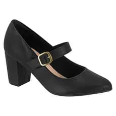 Sapato Feminino  Boneca Scarpin Salto Grosso Fivela Bico Fino Modare 7377129
