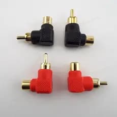 RCA Adaptadores De Plugue De Conexão De Ângulo Reto Macho Para Fêmea Adaptador De Áudio M/F 90 Graus Revestidos A Ouro BR2L