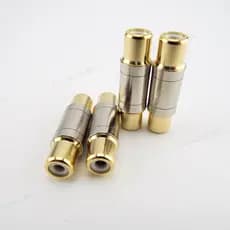Conectores RCA Duplos Revestidos A Ouro Fêmea Tomada Adaptador Reto De Cabo Do Alto-Falante Extensor BR2L