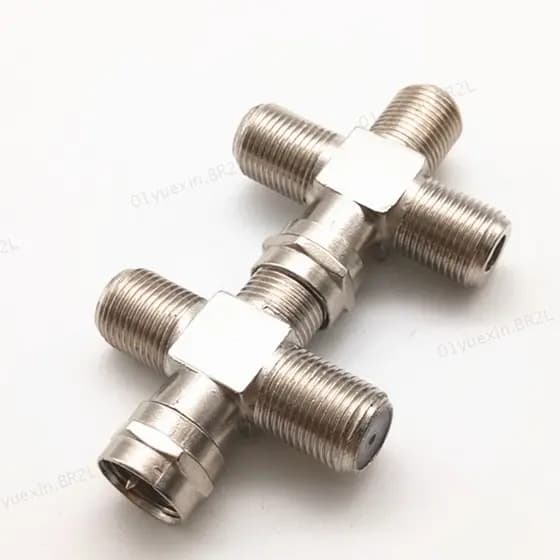 3 Em 1 TV Jack Plug Tipo T Adaptador De Antena RF Conector Coaxial F Macho Fêmea Para Triplo BR2L