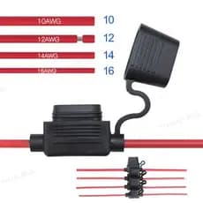 Mini Porta Fusíveis Automático 16/14/12/10AWG Cabo De Arame Para Carro 10A 20A 30A 50A Tomada De Alimentação Do Fusível À Prova D'água BR2L