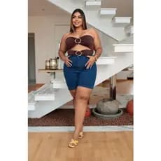 Body Feminino Collant Fivela Plus Size Suplex Boddy Maio Tomara que Caia Argola