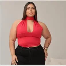 Blusa Cropped Feminino Plus Size Moda Blogueira Tendencia Gringa Amarração Varias Formas de Usar