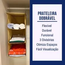 ATACADO Prateleira Dobrável 3 Divisórias Organizador camiseta Closet Armário