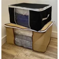 Organizador Multiuso Caixa Organizadora De Guarda Roupa Flexivel Com Ziper Grande