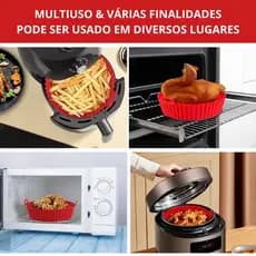 Forma de Silicone Flexível para Fritadeira Air Fryer Forno e Microondas